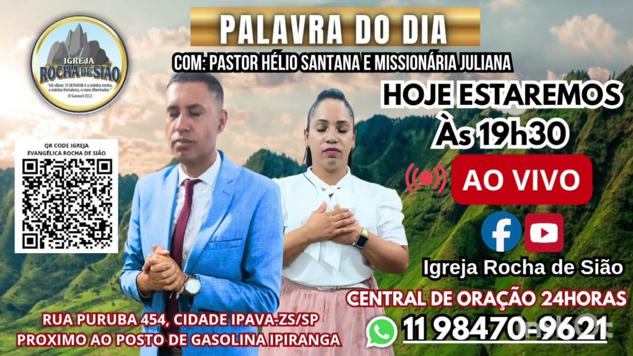 Palavra do dia 26 de fevereiro de 2026. Com Pastor Helio Santana e Missionária Juliana Santana.