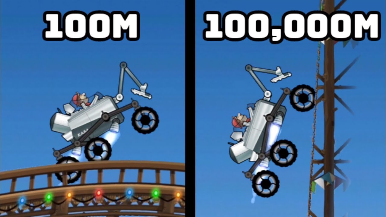 ROLLER COASTER - How the Map Looks at 100,000 meters? Hill Climb Racing