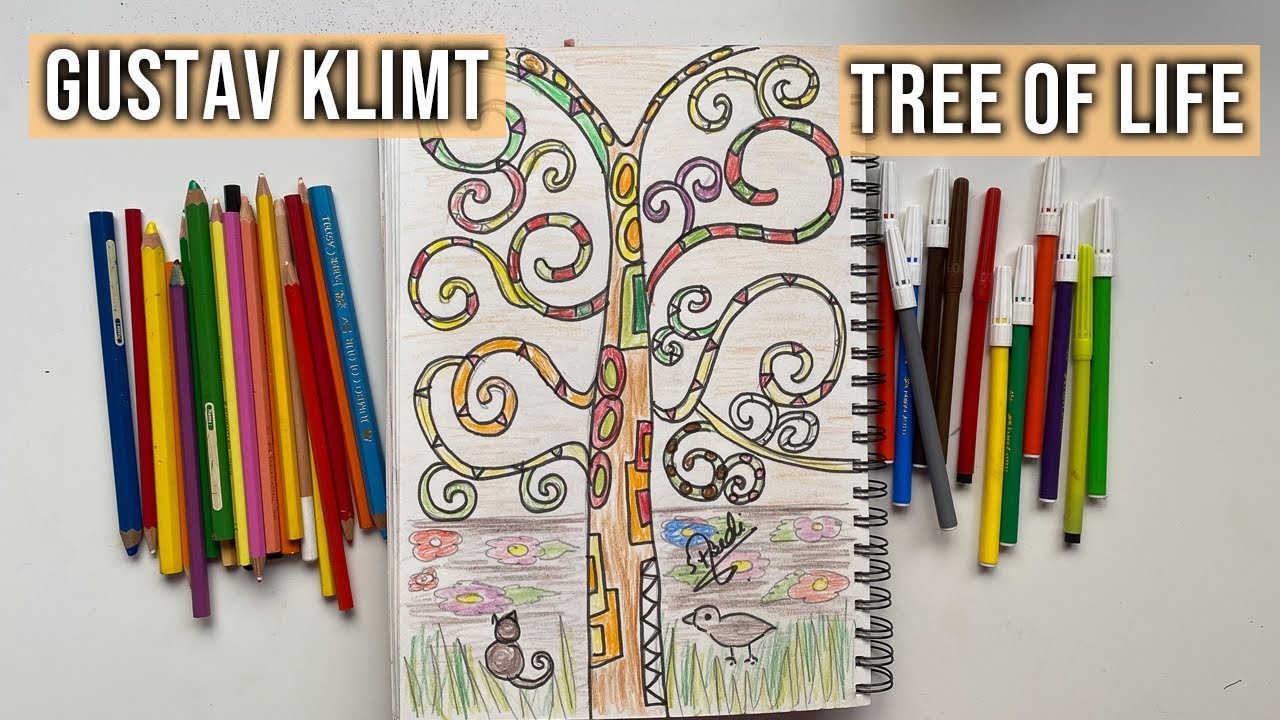 Gustav Klimt Tree of Life Drawing