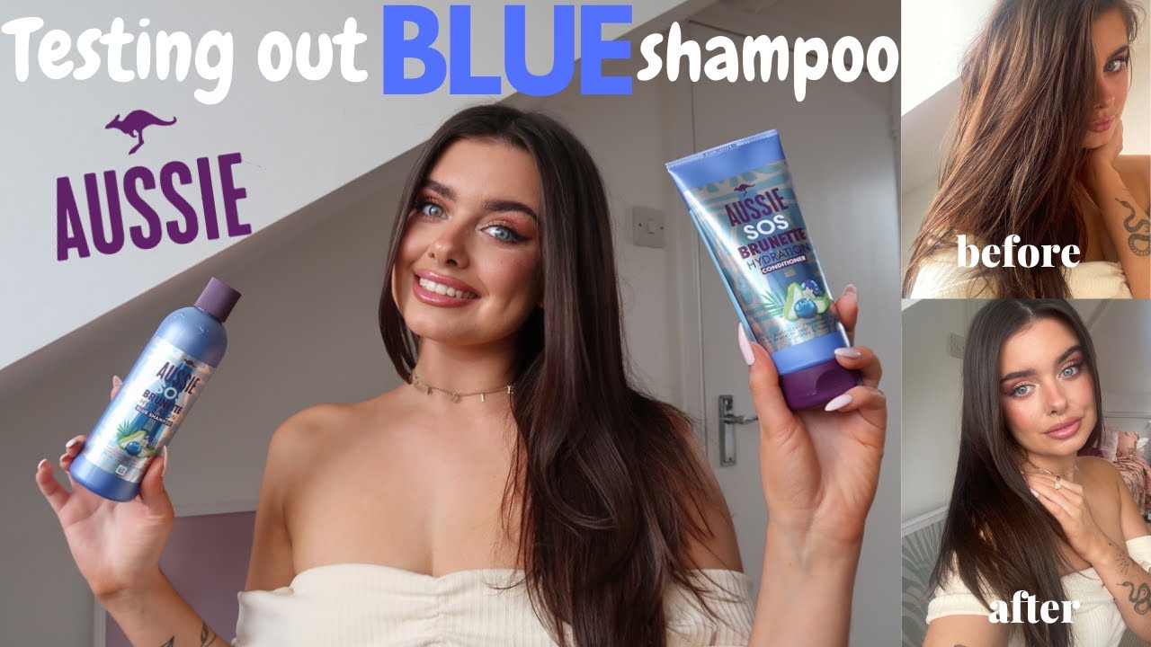TRYING OUT A BLUE SHAMPOO?! Get rid of brassy tones | New Aussie SOS Brunette Hydration Range | ad