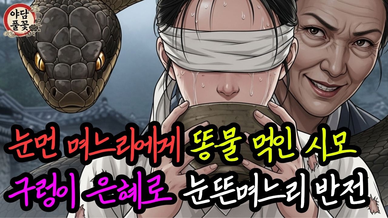 눈 먼 며느리에게 똥물 먹인 시어머니, 구렁이 은혜로 눈 뜬 며느리의 소름 돋는 반전 | 조선 야담 설화 수면동화  전설 오디오북 민담