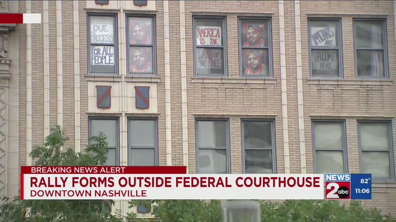Rally forms outside federal courthouse in Nashville