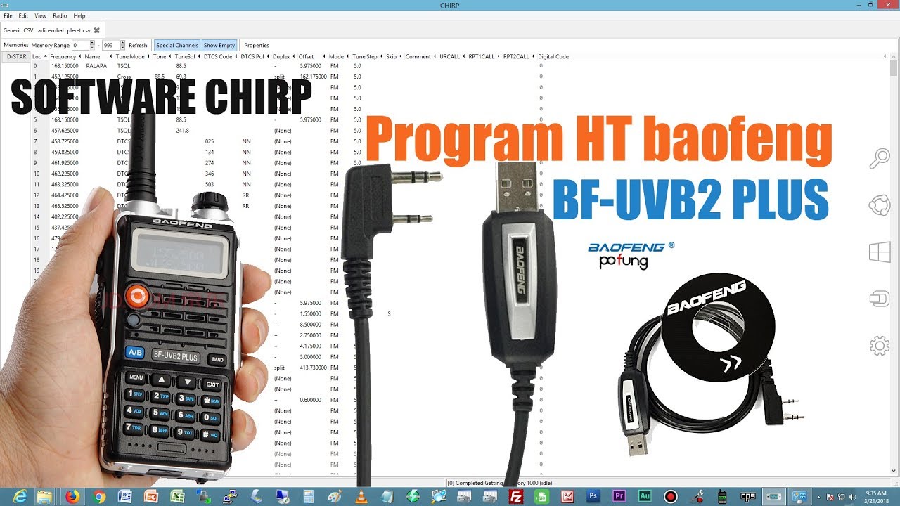 Cara Program HT Baofeng BF-UVB2 Plus dengan software CHIRP #baofeng #chirp #software #ht #radio