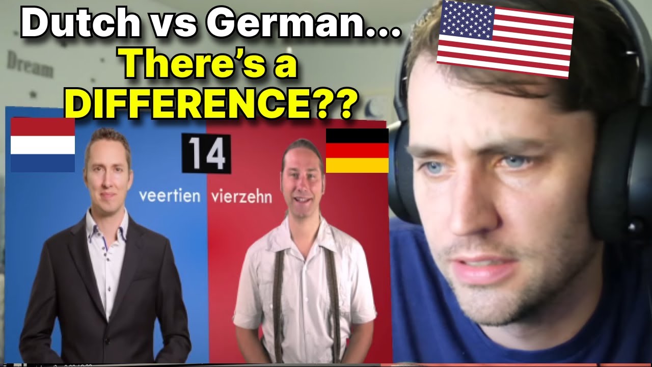 American reacts to DUTCH vs GERMAN words