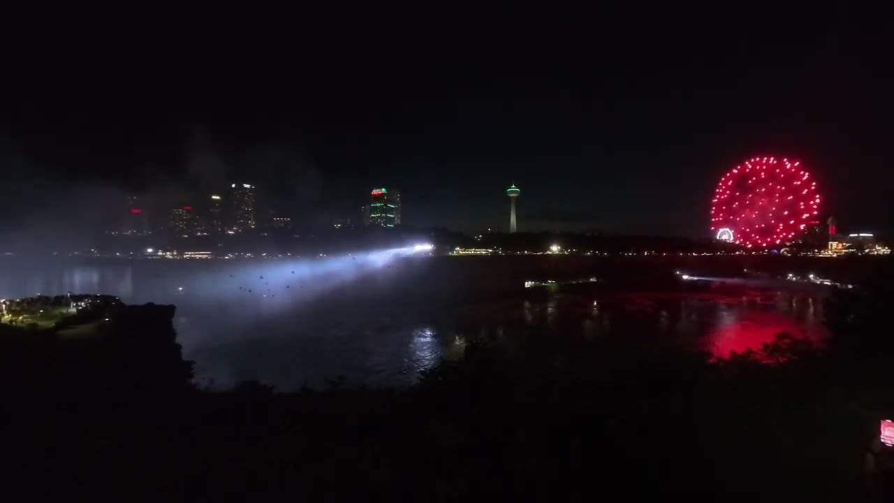 Niagara Falls Fireworks As Seen From The USA Side Of The Border