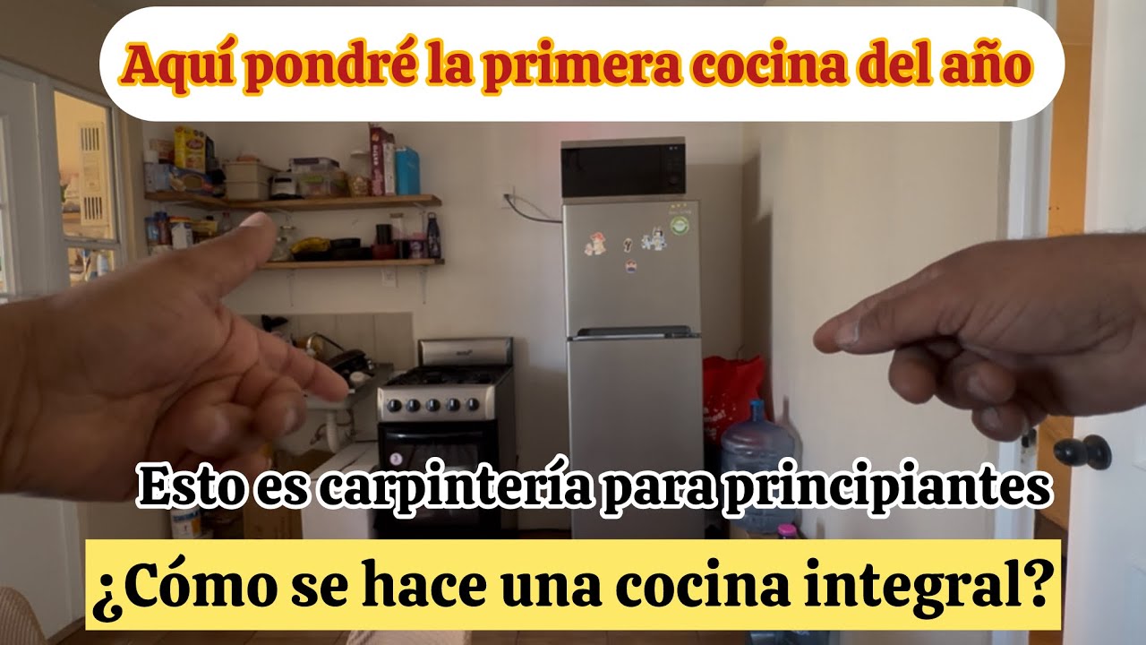 ¿Cómo se hace una cocina integral en melamina y madera de pino ?