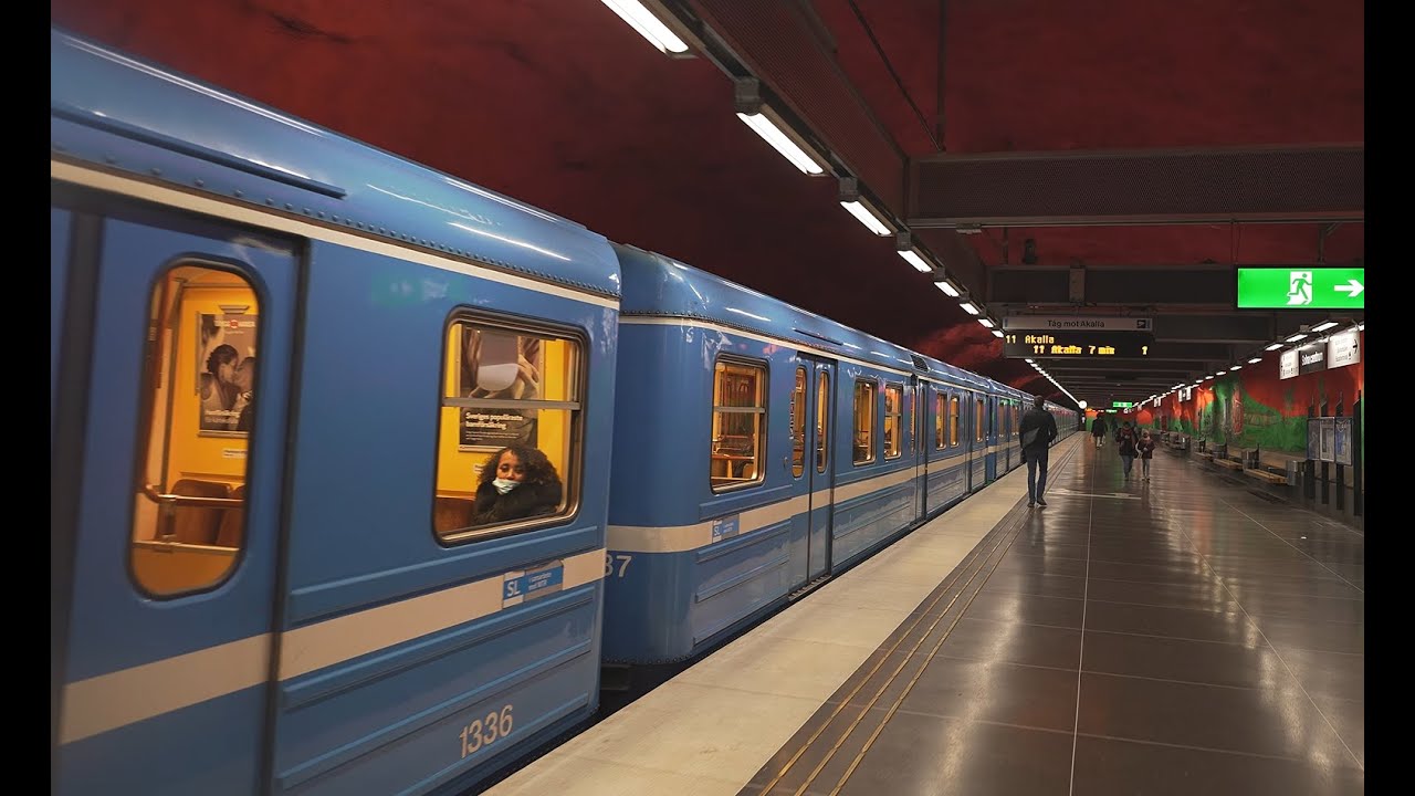 Sweden, Stockholm, subway ride from Stadshagen to Solna centrum + walk