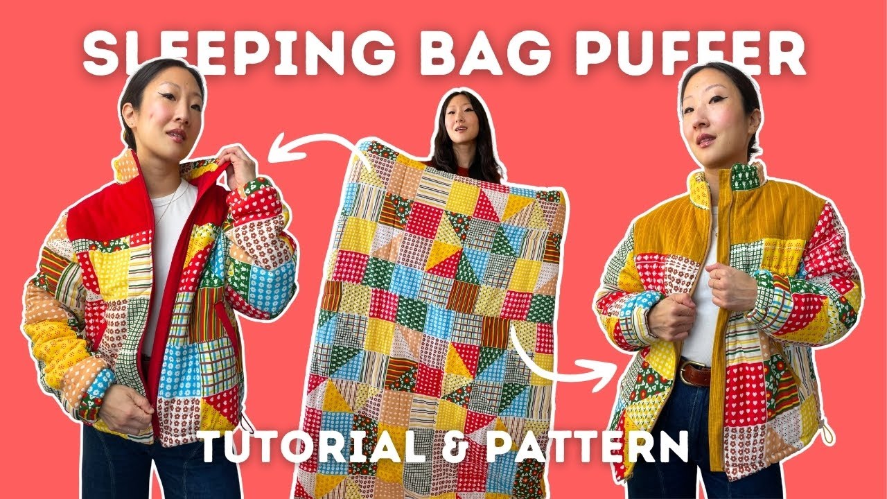 DIY Puffer Jacket from a Vintage Sleeping Bag | Full Sewing Tutorial & Pattern