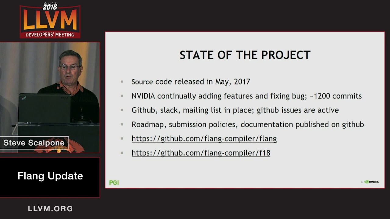 2018 LLVM Developers’ Meeting: S. Scalpone “Flang Update”