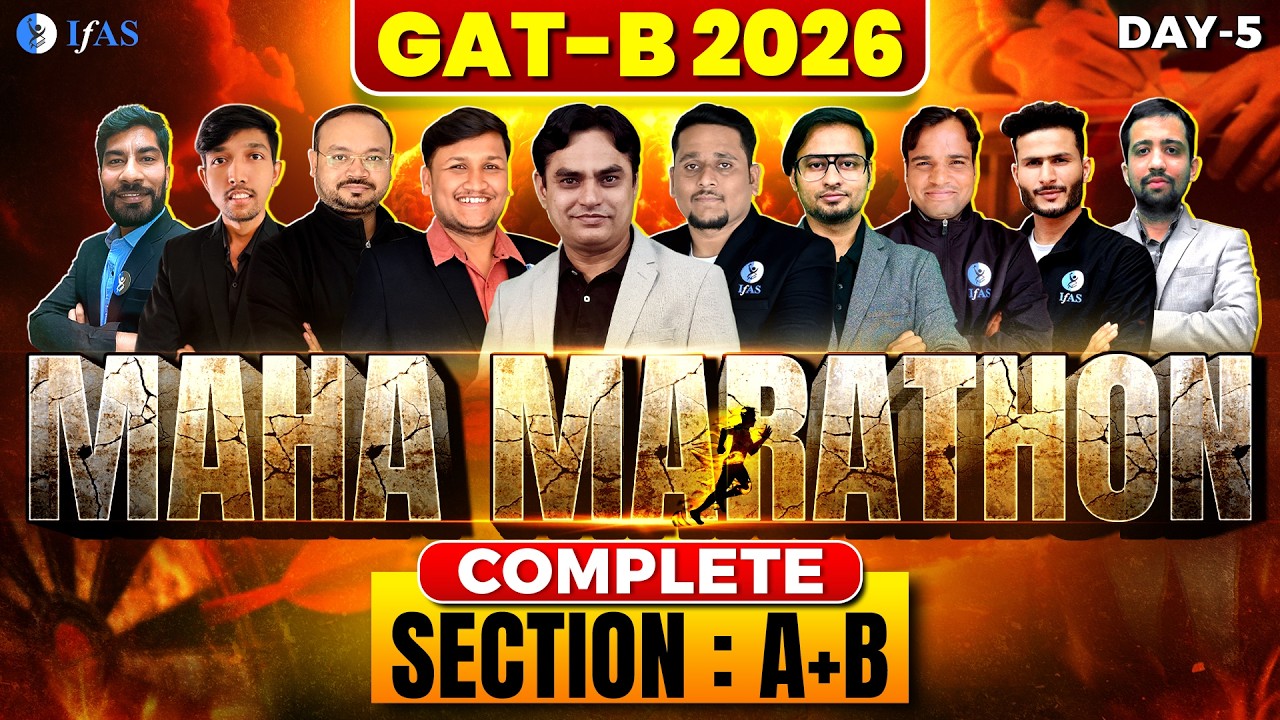 GAT B 2026 Maha Marathon Complete Section: A + B | Lec-5 | IFAS