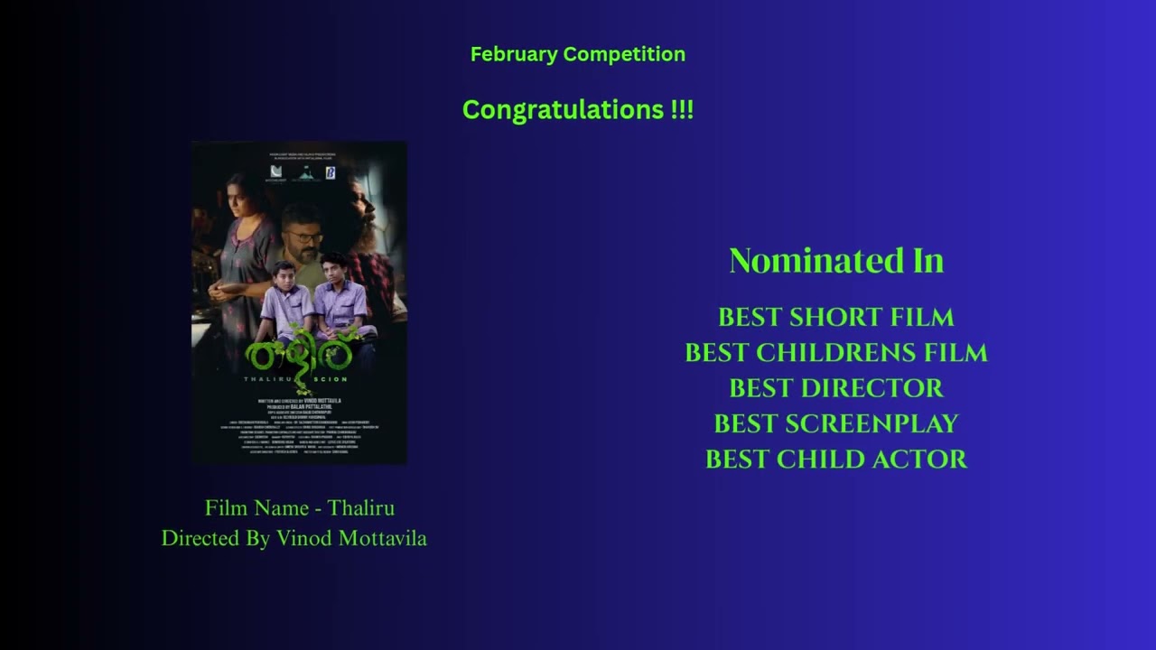 Thaliru directed by Vinod Mottavila is officially nominated for TIFA Awards