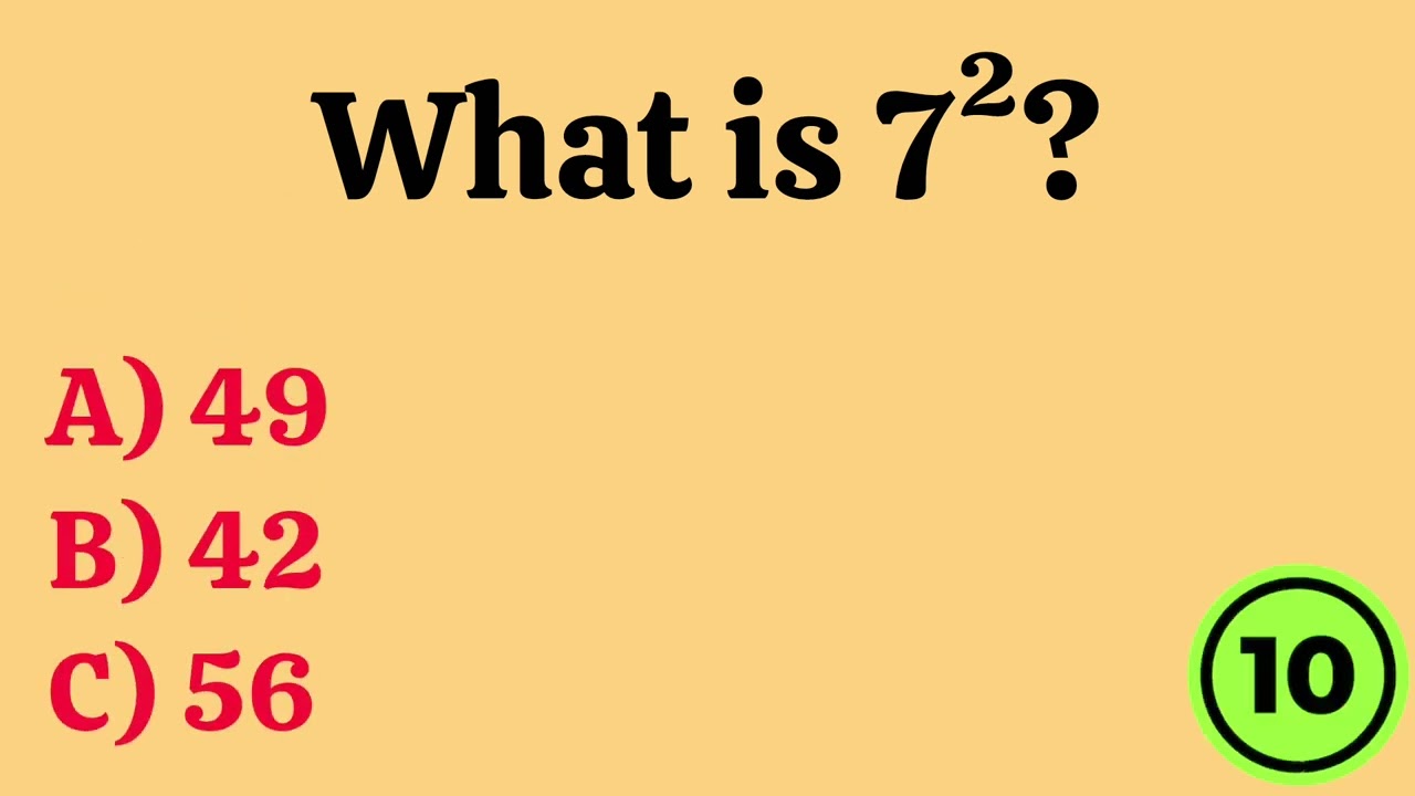 Math Quiz | 20 Easy Math Questions with Answers ✓ | Test Your Brain