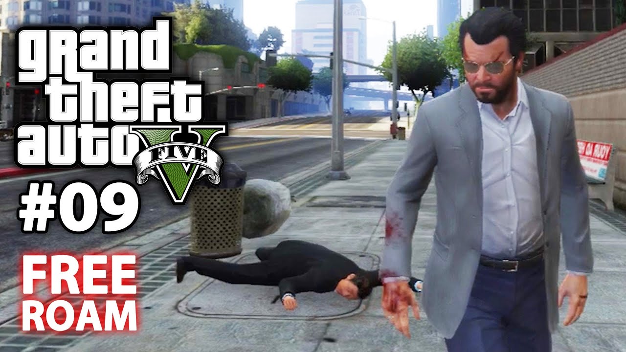 Murderous Sidewalk Rampage -- Grand Theft Auto V #09