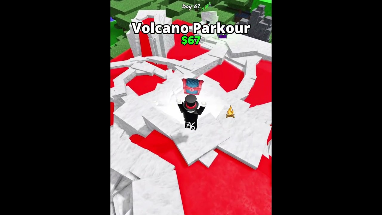 VOLCANO PARKOUR $1 Vs $67,670,670 #99nightintheforest #roblox #usa