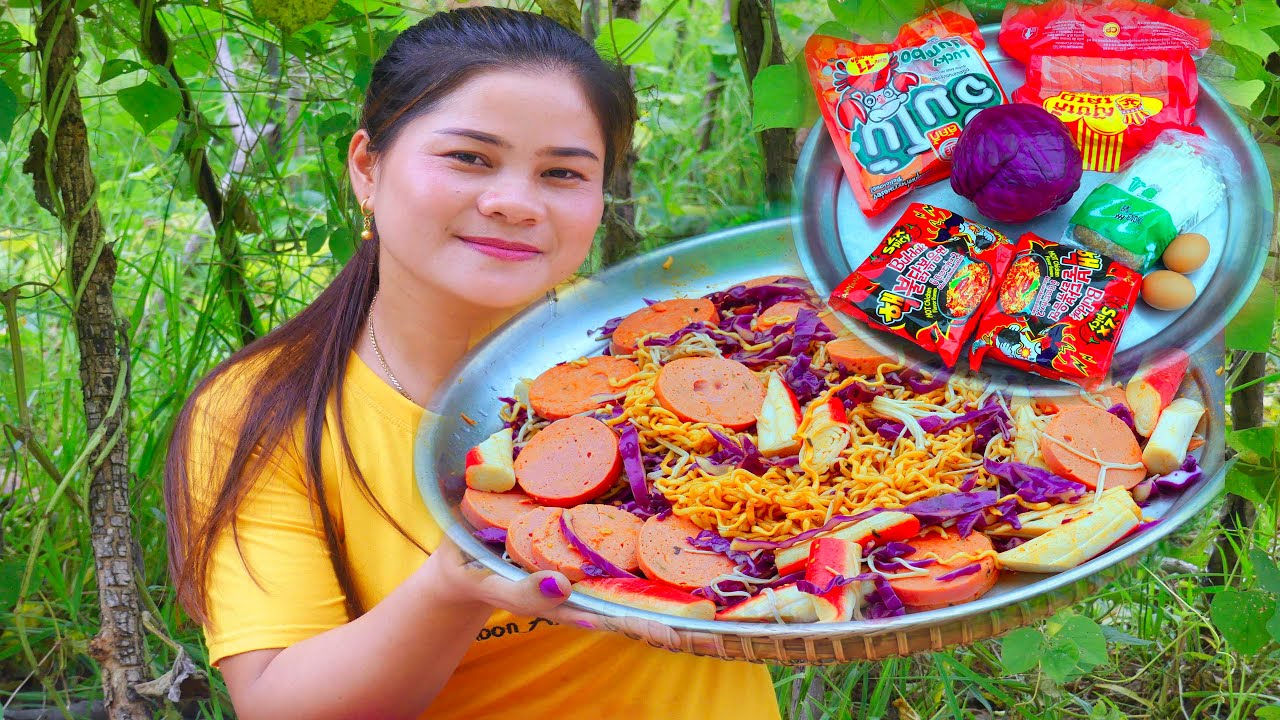 How to Make Dry Noodle Spicy For Dinner - Mother Spicy Dry Noodle Easy Cooking Delicious 100%