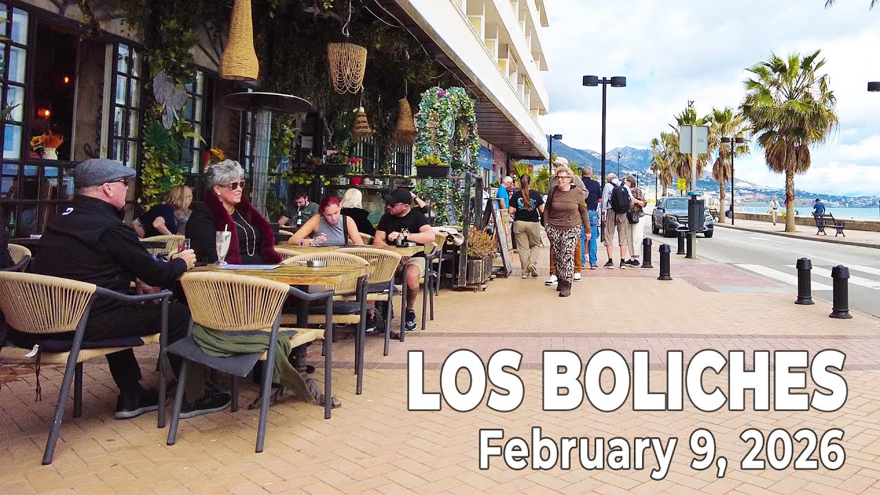 Los Boliches Fuengirola February 9, 2026 Walking Tour Malaga Costa del Sol Spain [4K]