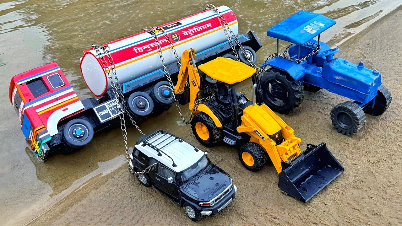 Volvo Indian Oil Petrol Truck Accident Pulling Out Car Jcb 3dx Tractor | Jcb Tractor Cartoon Video
