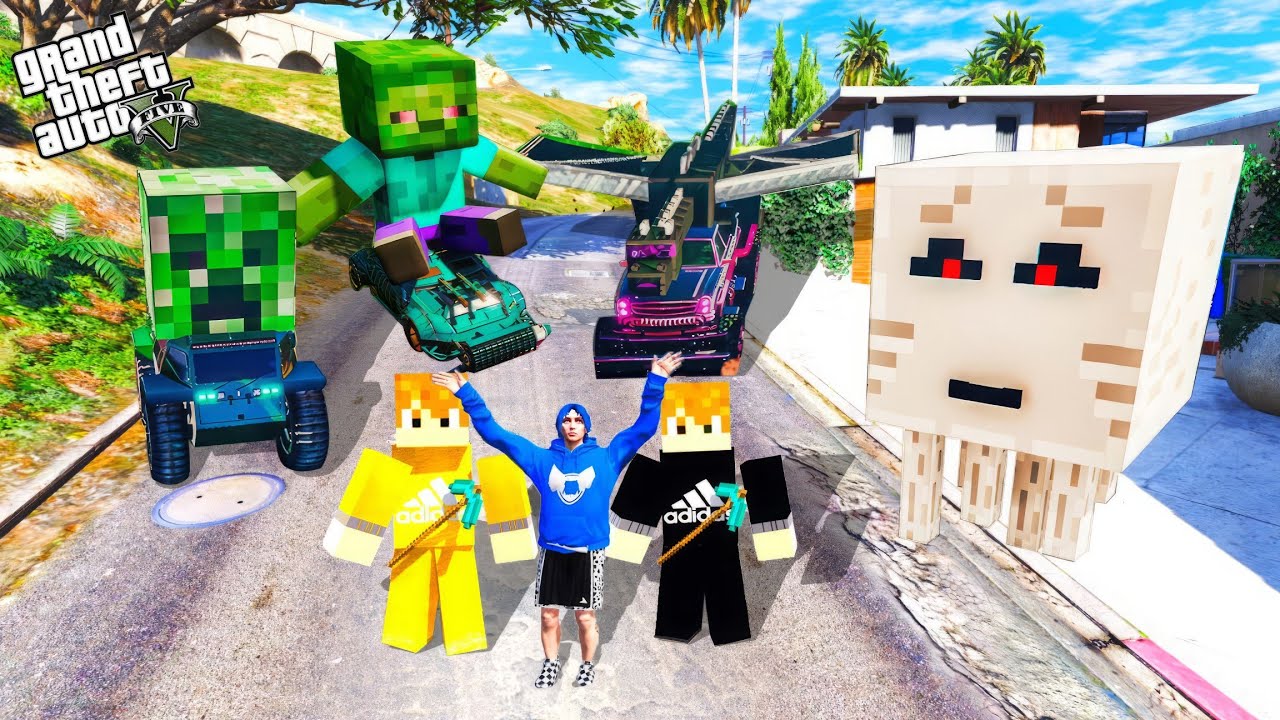 ကျနော် Minecraft Modsတွေရဲ့Supercarsတွေကိုခိုးခဲ့တယ်/ Stealing Minecraft Mod Super cars in GTA V