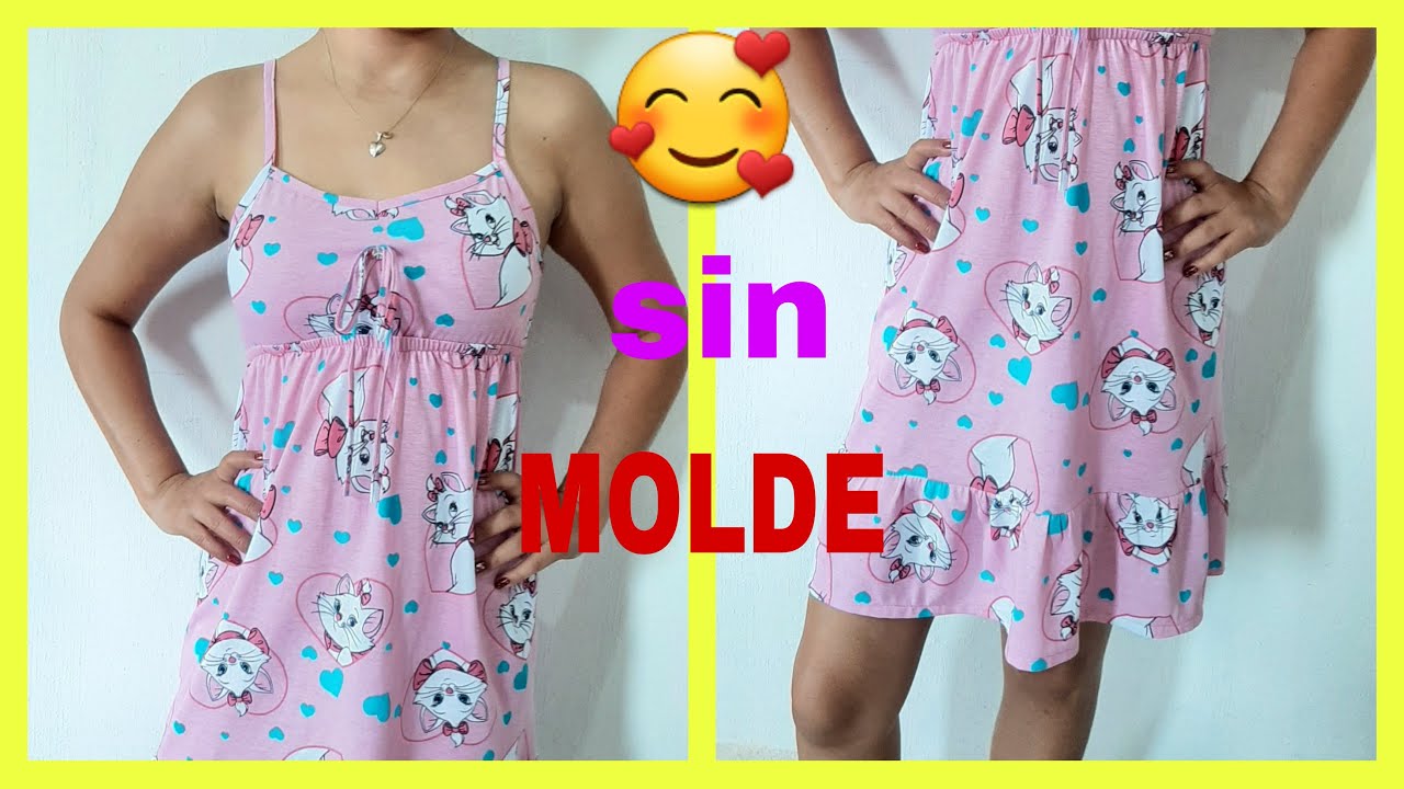 como hacer una BATA para dormir SIN MOLDE ✂️😉FACIL Y RAPIDO (paso a paso)🧵🥰