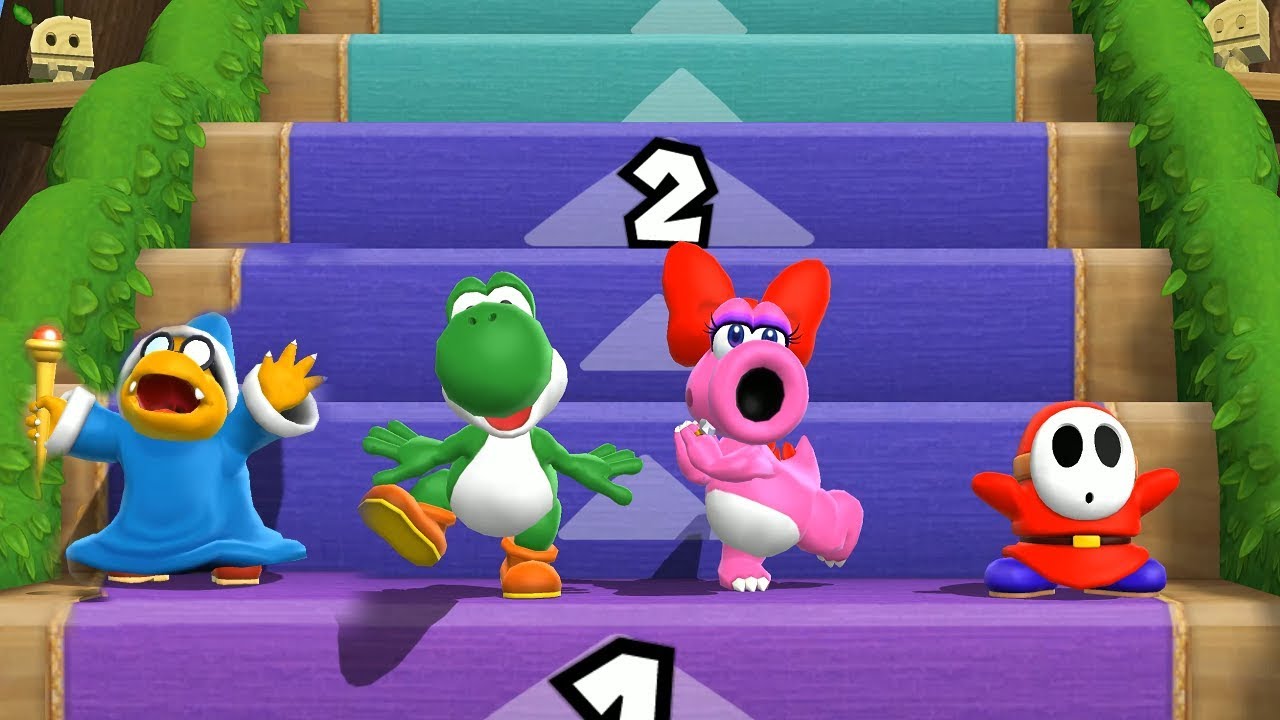 Mario Party 9 Step It Up - 1 vs. Rivals - Kamek vs Yoshi vs Birdo vs Shy Guy| Cartoons Mee