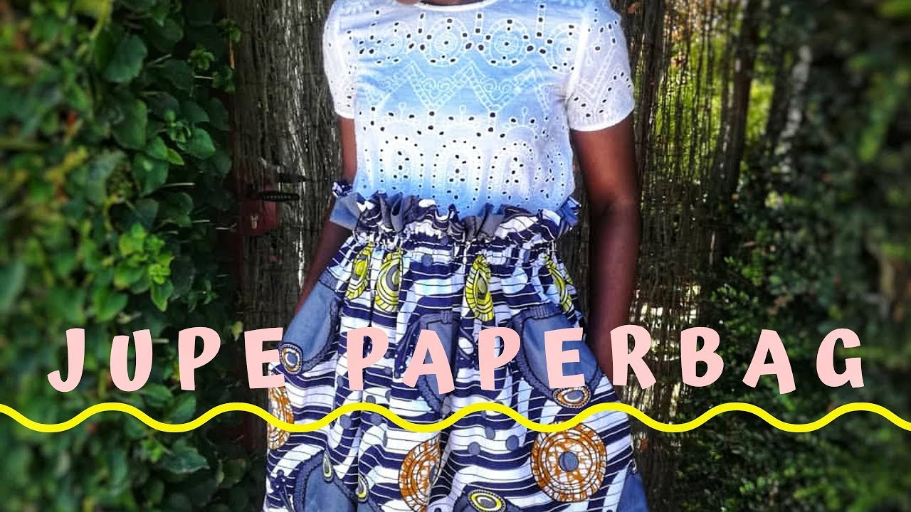 COUDRE UNE JUPE AVEC ELASTIQUE  EN WAX // PAPERBAG SKIRT