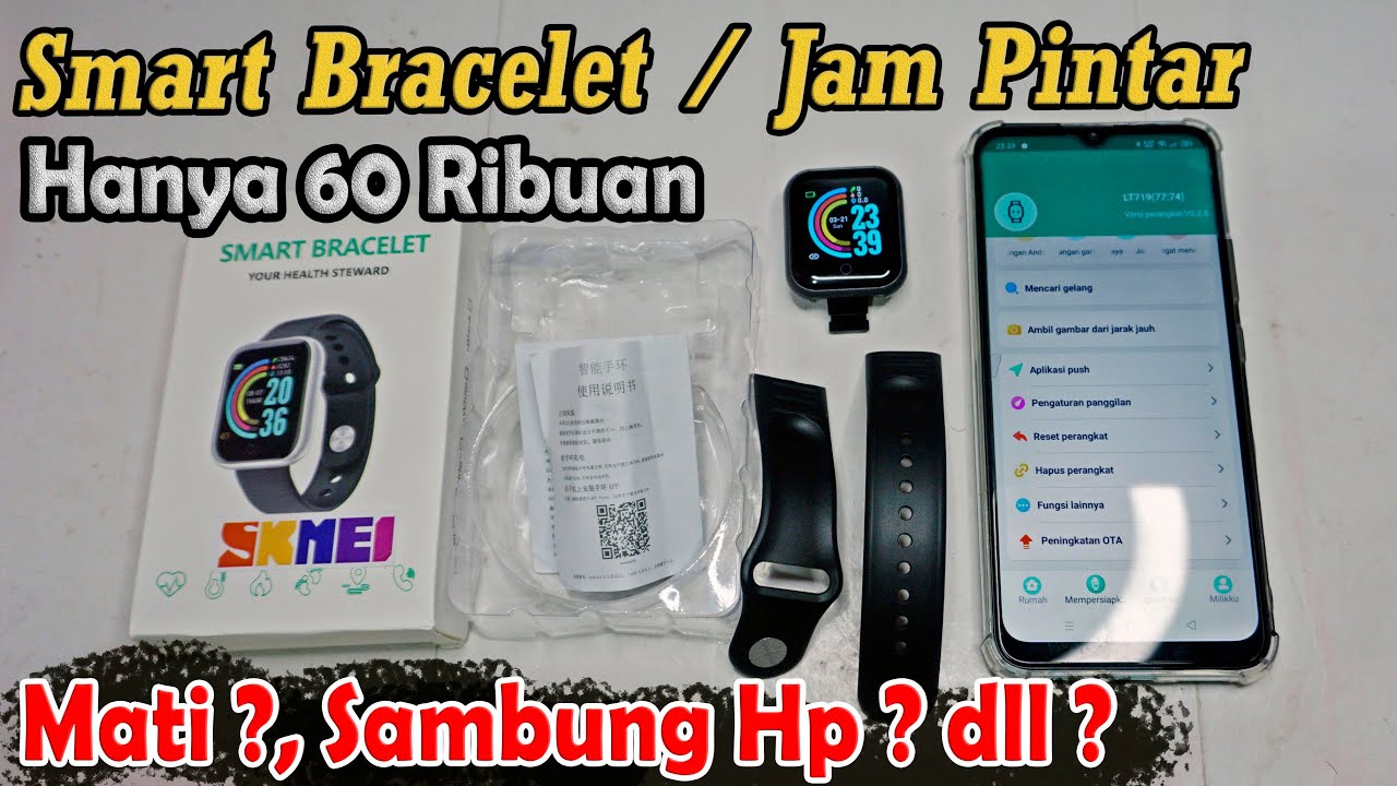 Smart Bracelet Fit Pro Jam pintar SKMEI Tutorial Sambung Ke HP , Charge dan keadaan Mati