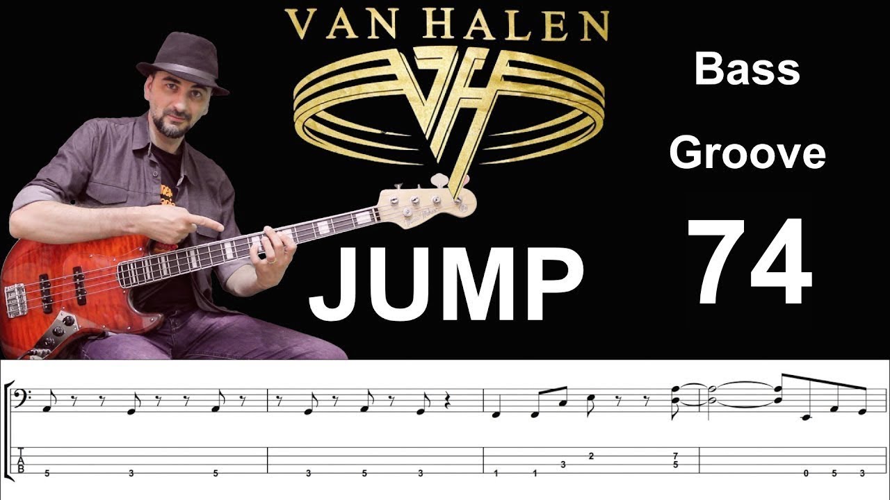 JUMP (Van Halen) How to Play Bass Groove Cover with Score & Tab Lesson
