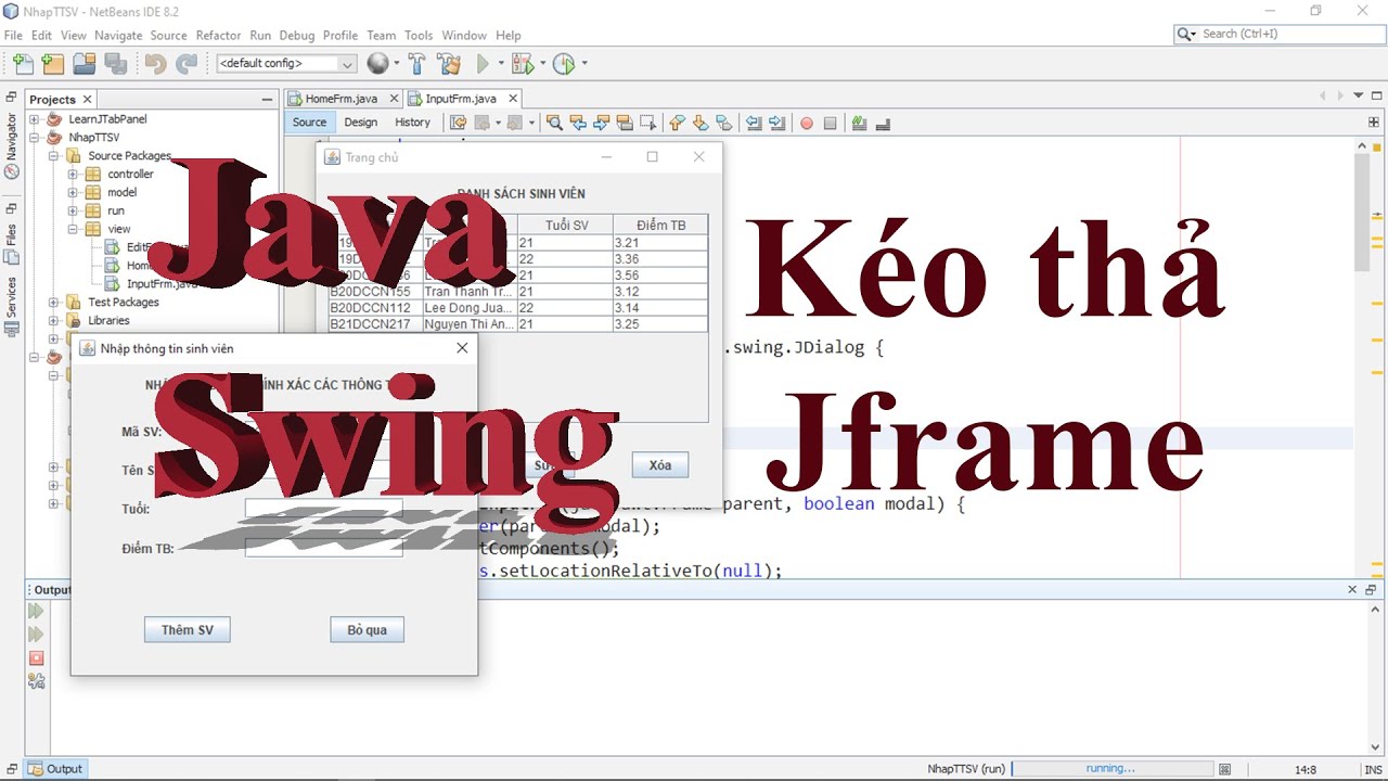Java Swing #002: Tạo frame bằng k&eacute;o thả với Netbeans.