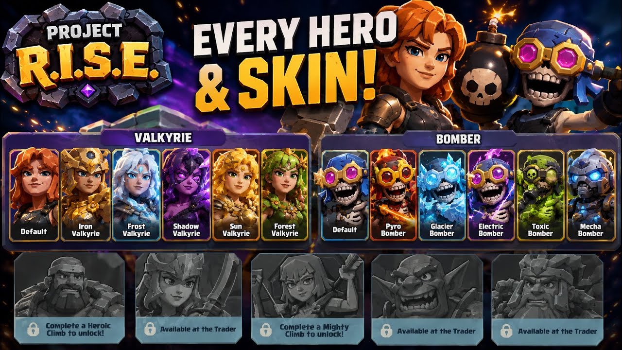 Project R.I.S.E. Beta &ndash; ALL Heroes & Skins Showcase (2026)