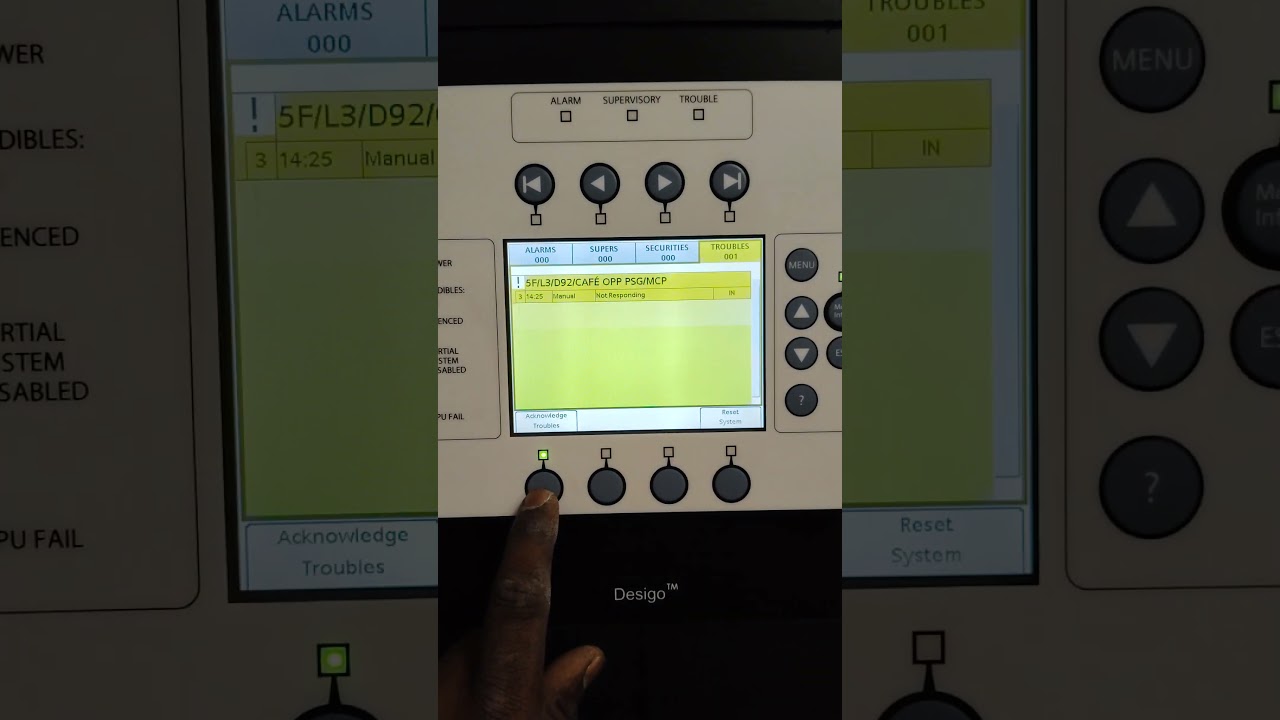 Siemens desigo Fire alarm panel reset