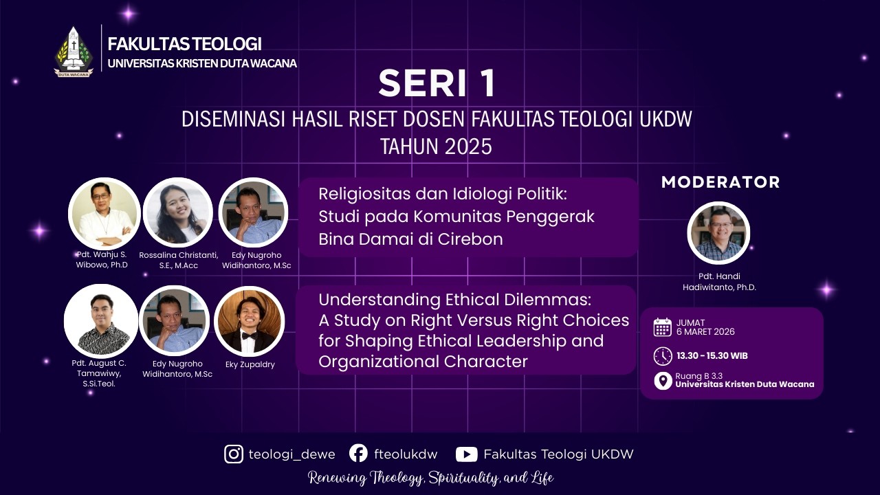 SERIAL PRESENTASI: DISEMINASI HASIL RISET DOSEN FAKULTAS TEOLOGI UKDW  - EPS 1