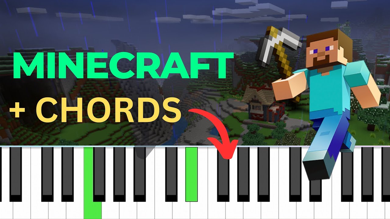 MEDIUM | Minecraft Theme | Piano Tutorial with Chords | INTERMEDIATE
