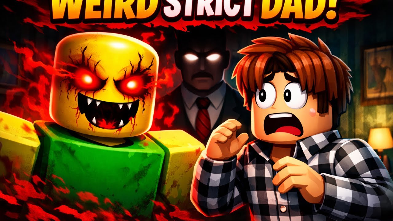 ROBLOX WEIRD STRICT DAD : on essaye de s échapper du papa méchant !!😱