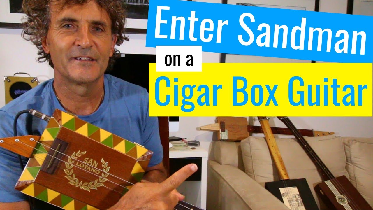 Enter Sandman by Metallica 3 string cigar box guitar lesson