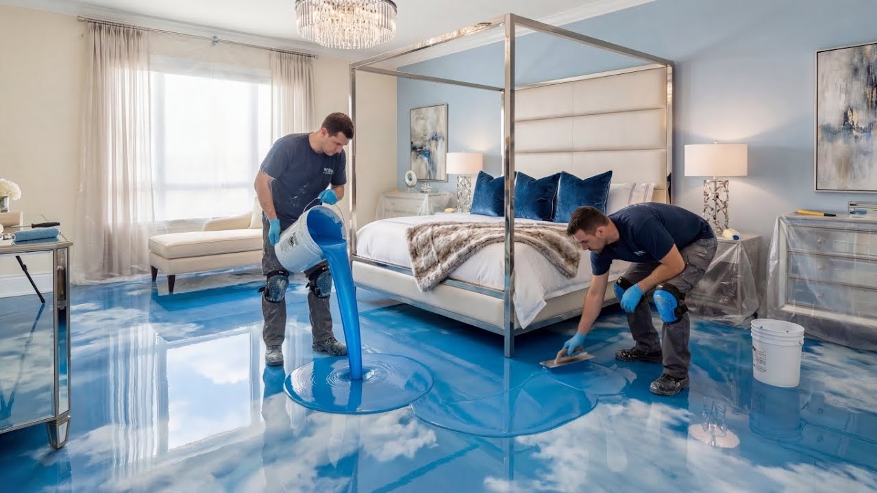 This Sky Cloud Epoxy Floor Makes You Feel Like You're Floating in Heaven!