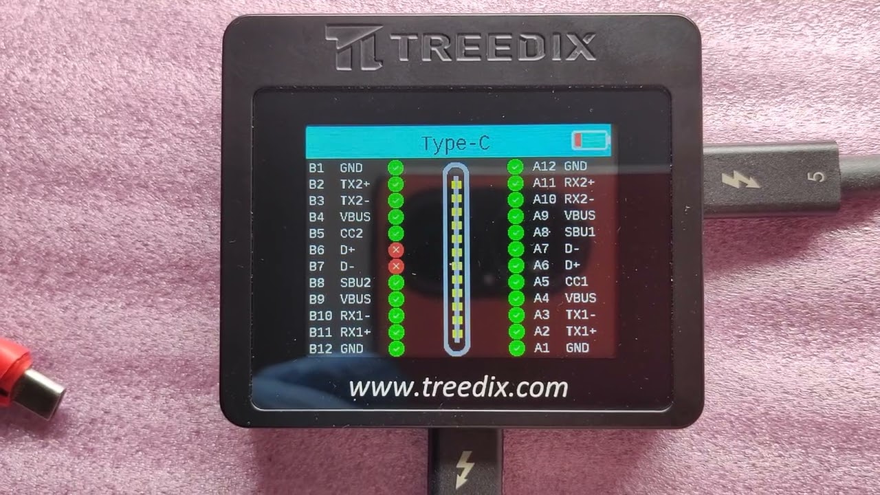Короткий обзор тестера кабелей USB, Treedix TRX5-0816