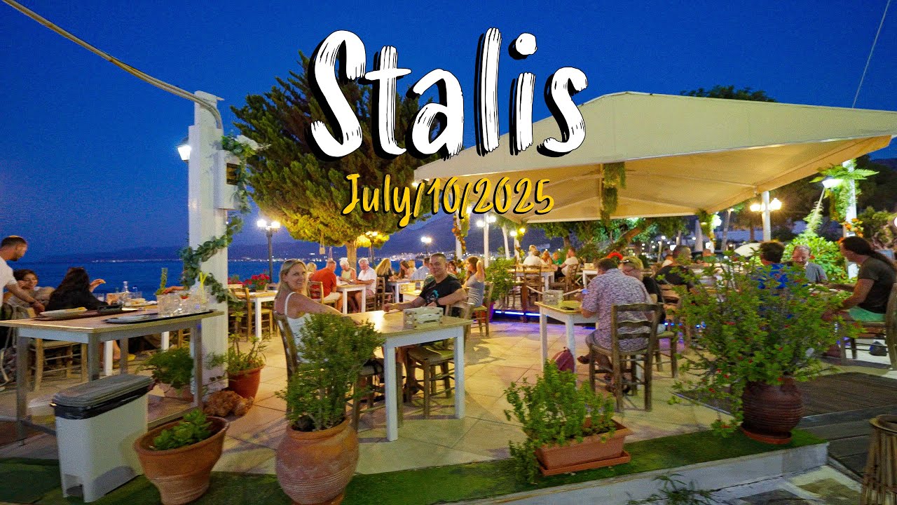 Stalis Crete, Kreta, walking tour 4K, Greece travel guide 2025