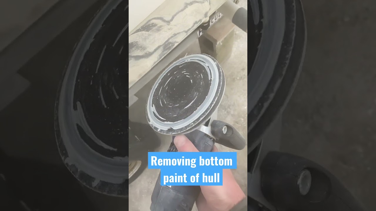Removing bottom paint of hull #boating #antifouling #bottompaint #hull