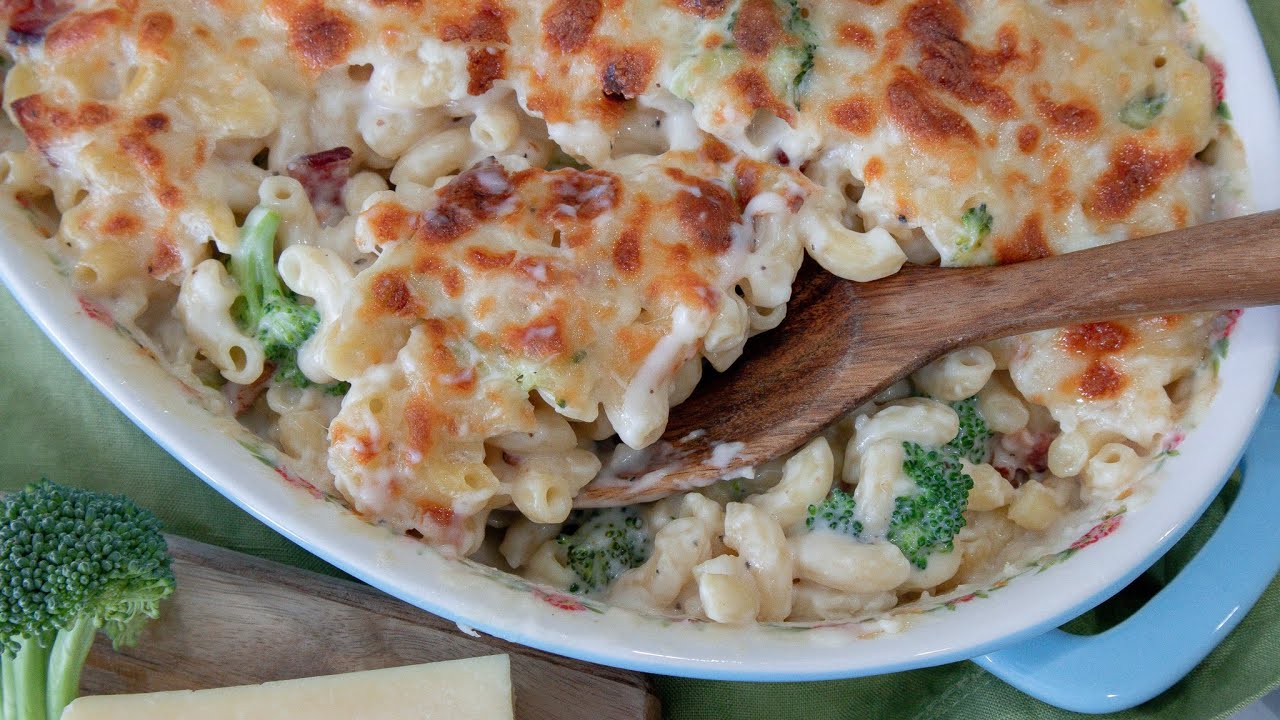 🥓 Macarrones con queso, brócoli y bacon 🥦
