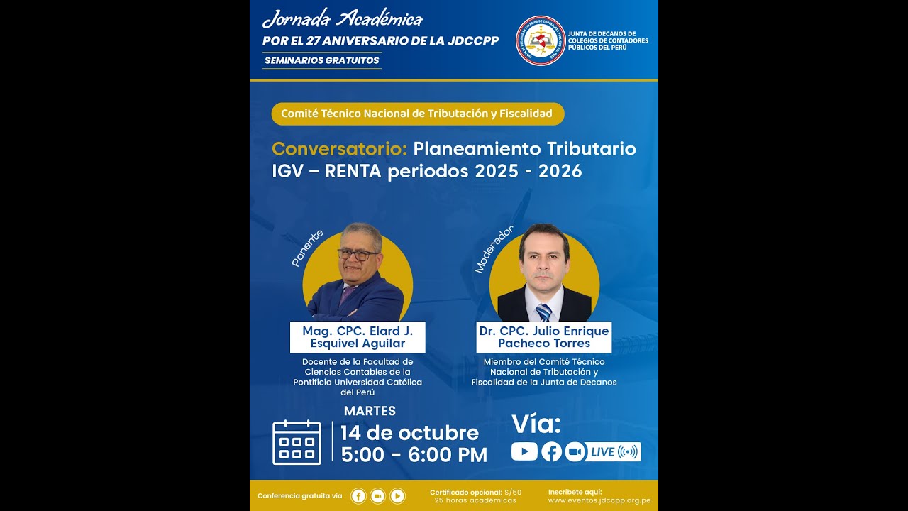 Conversatorio: Planeamiento Tributario IGV – RENTA periodos 2025 - 2026