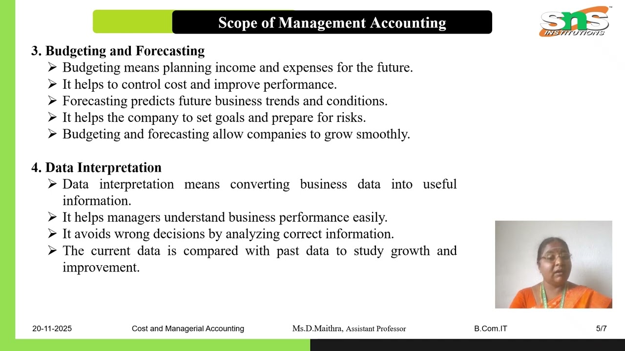 Scope of Management Accounting | Cost & Managerial Accounting | SNS Institutions