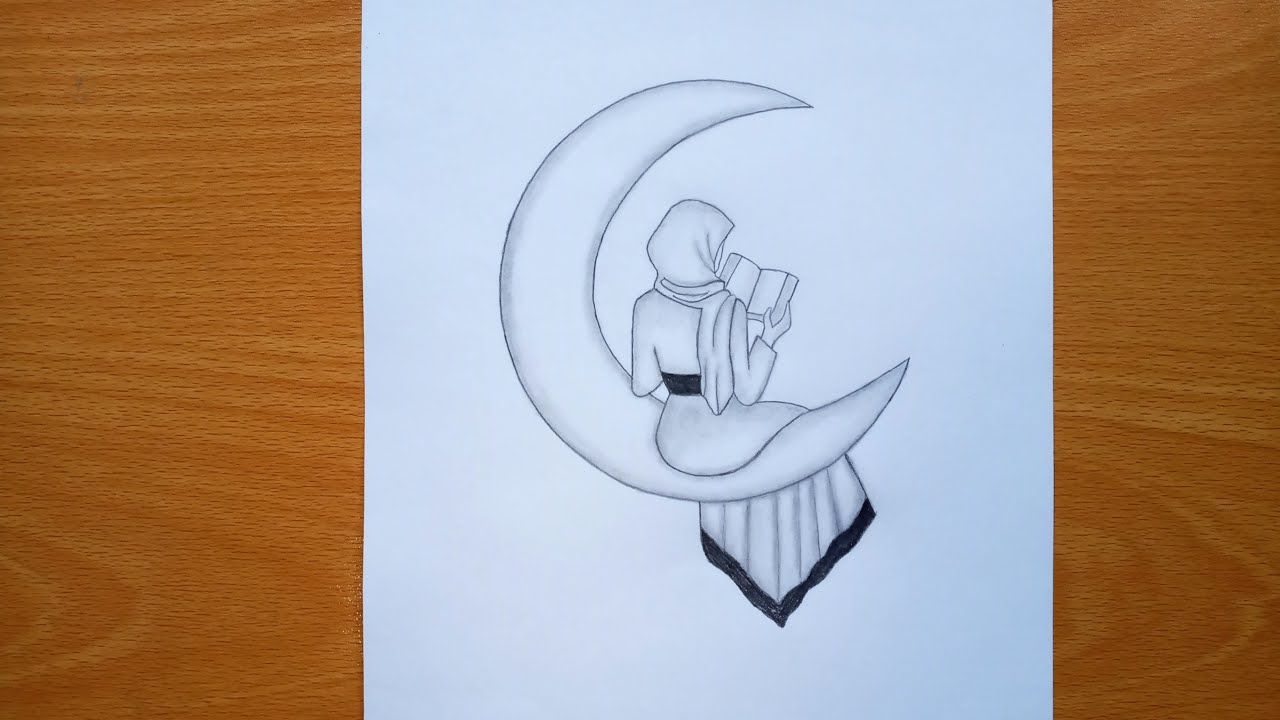 Beautiful Ramadan Drawing for Beginners | Eid Mubarak Drawing with pencil sketch | step by step