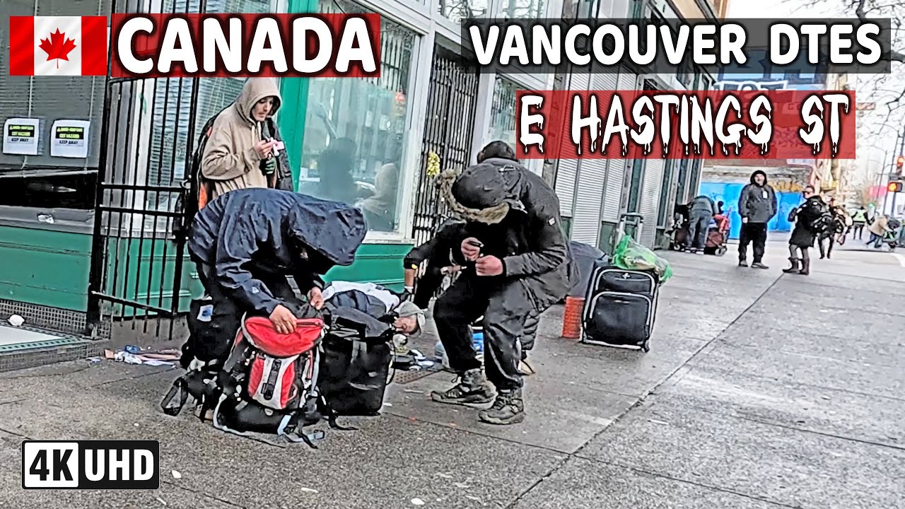🇨🇦 【4K】Jan 2026. East Hastings St. Downtown Vancouver BC, Canada. Street Walk. Go Pro Hero 13.