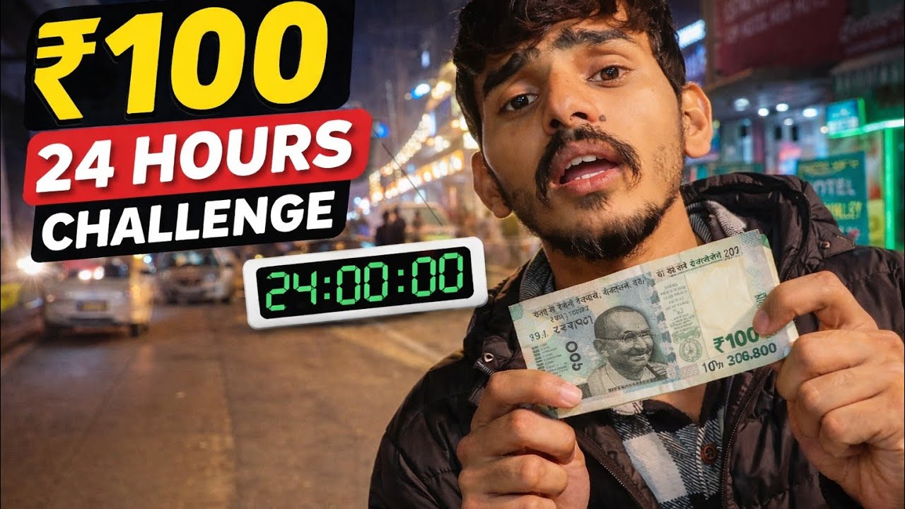Living on Rs 100 ONLY for 24 hours|| sasta food challange. #challenge 