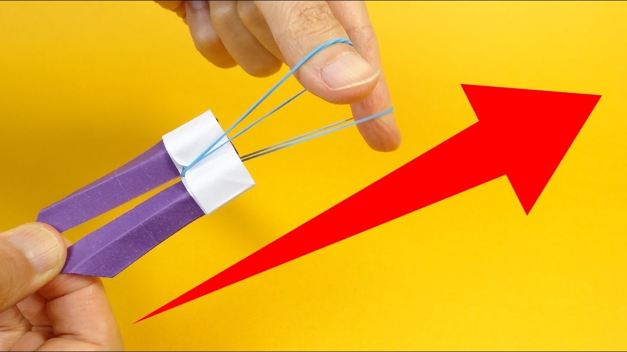 折り紙おもちゃ「セミロケット」Origami Toy 