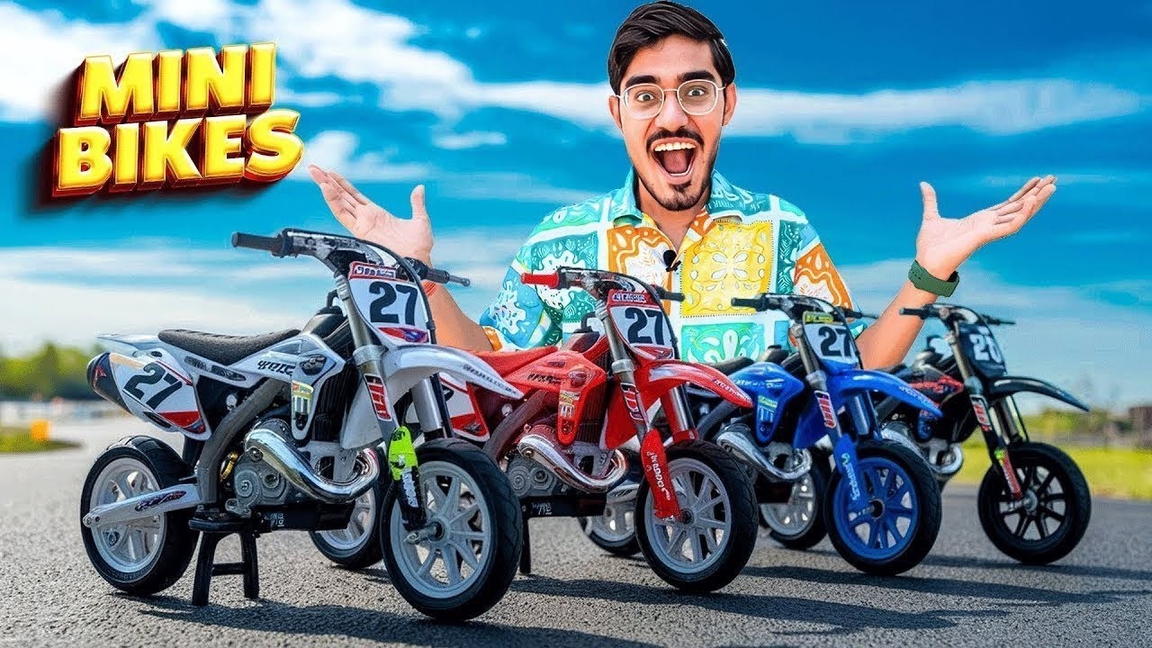 Riding 4 Mini Dirt Bikes in Public  49cc Engine   छोटी बाइक्स को देखकर लोग अचंभित हो गए