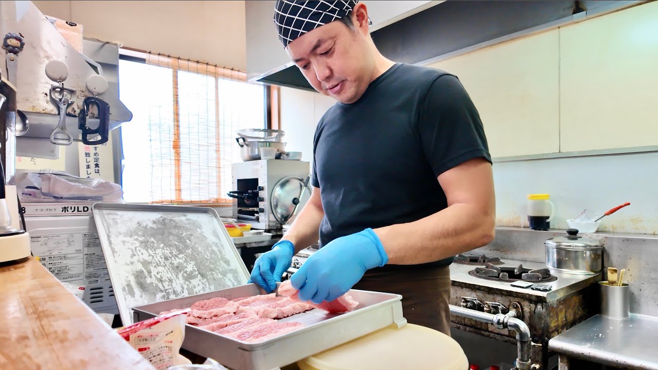 岡山密着グルメ【 サクサクで美味しいとんかつ専門のお店】ランチタイムまでの密着！カツカレーラーメン《とんかつ喜楽》真庭市久世
