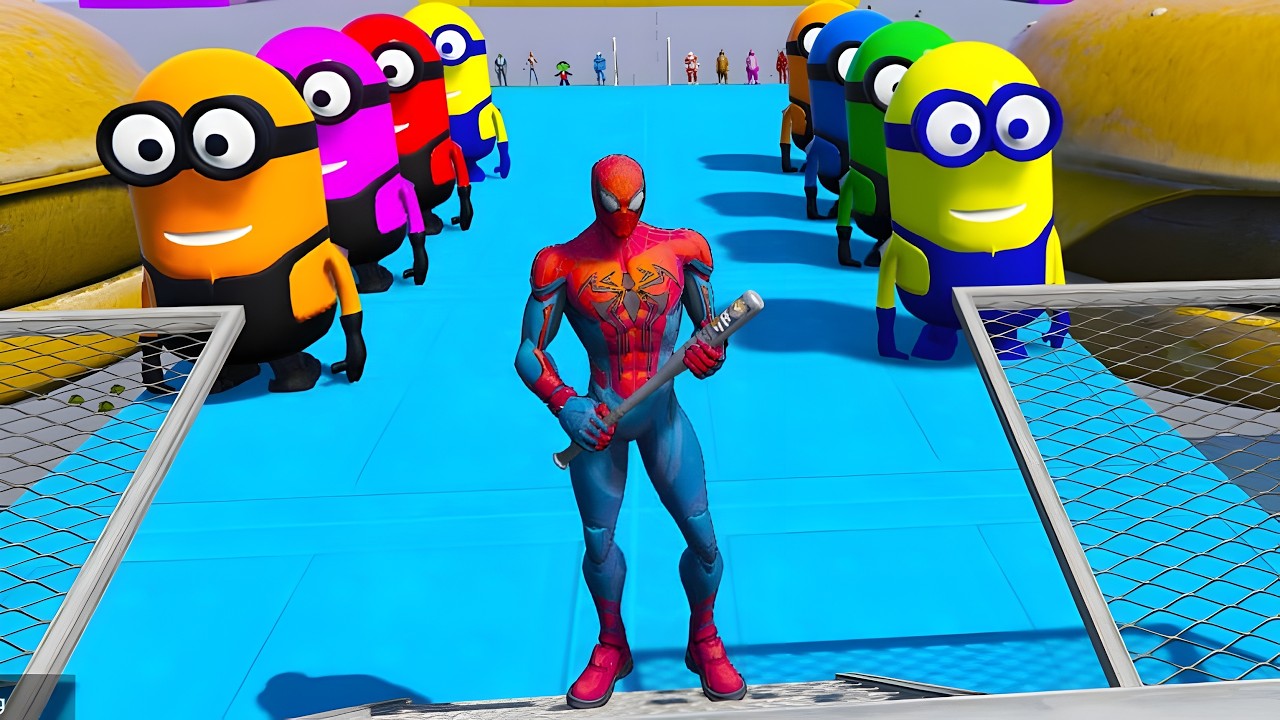 GTA V Funny Ragdoll Moments – Spiderman vs Blue Minion Epic Episode.#12