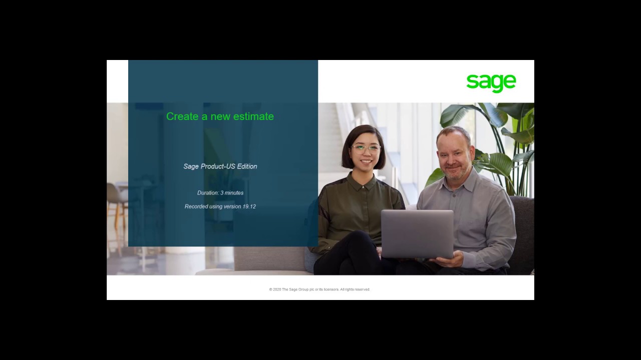 Sage Estimating Create new estimate