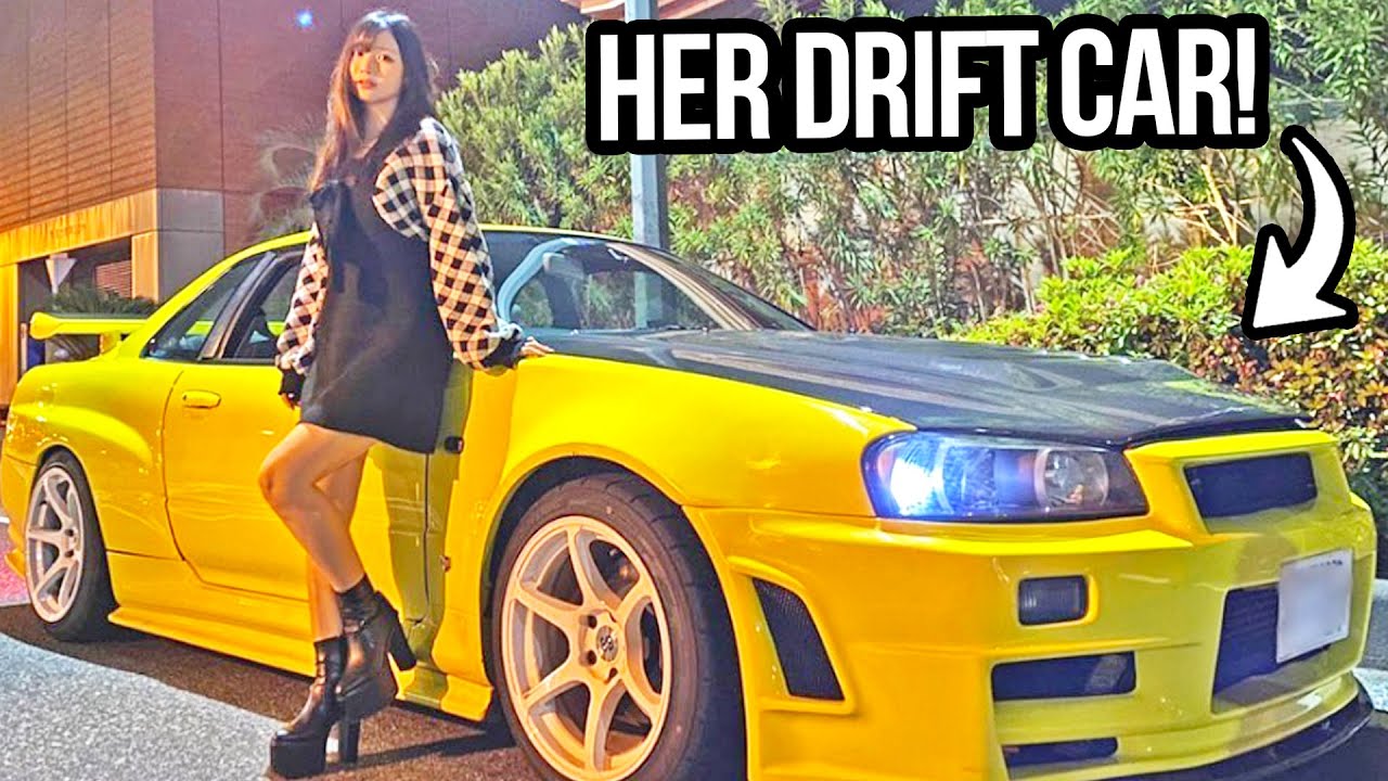 JAPANESE DRIFT GIRL and Her R34 SKYLINE!
